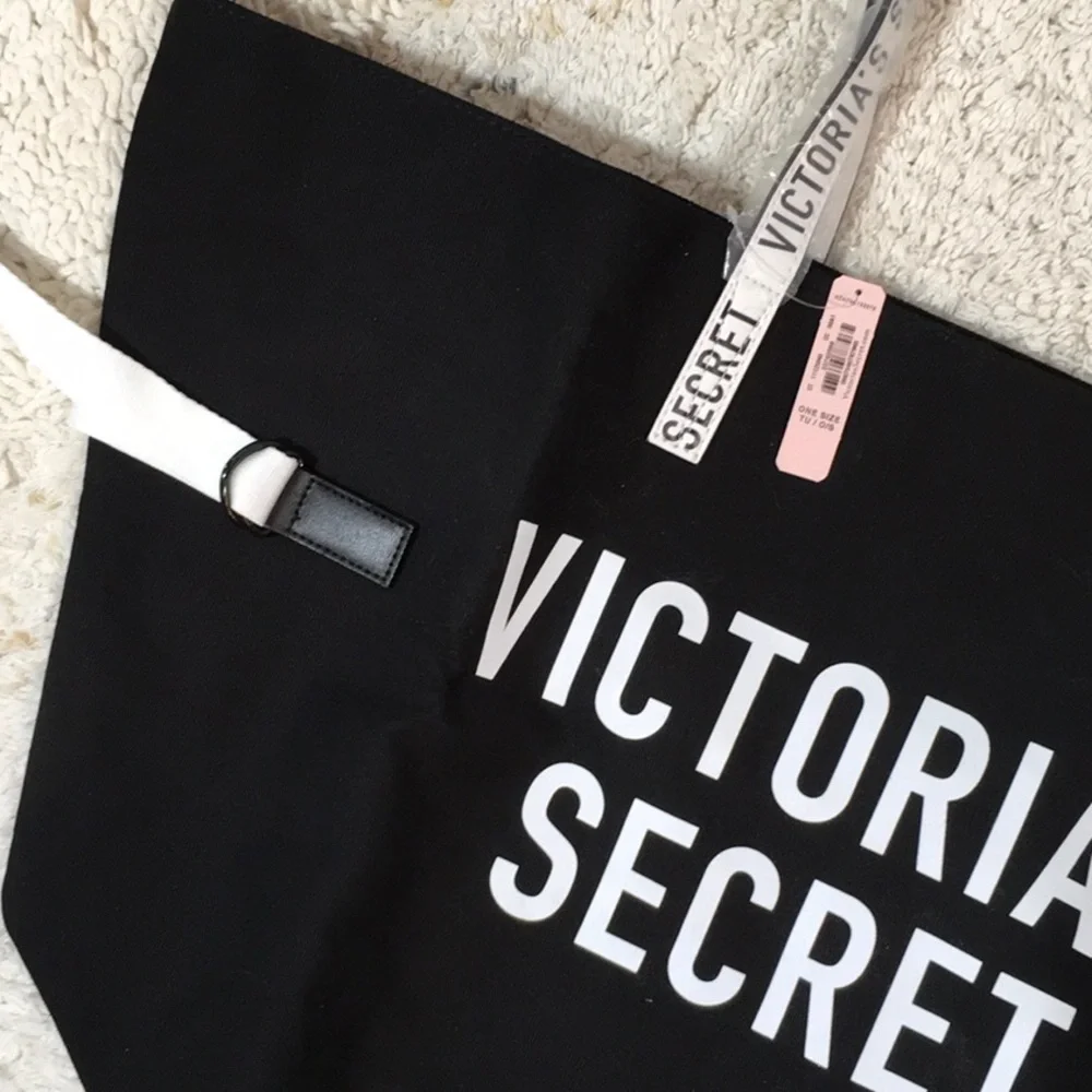 Victoria’s Secret large black canvas tote bag